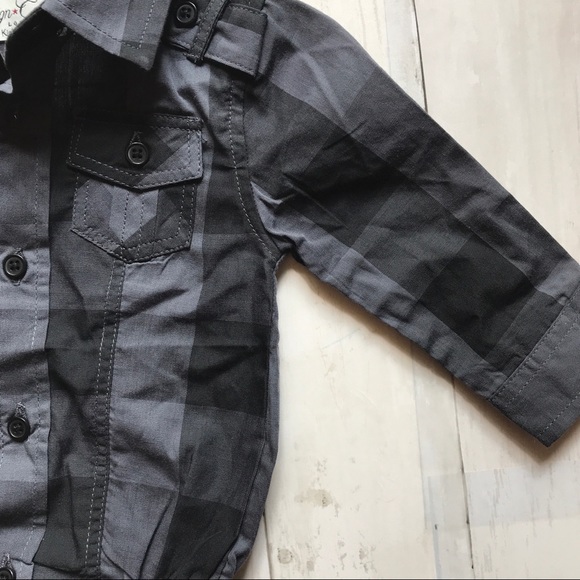 Sovereign Code Button Down Long Sleeve Baby Onesie - Picture 4 of 10